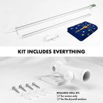 Load image into Gallery viewer, G128 Combo Pack: 5 Ft Tangle Free Spinning Flagpole (Silver) &amp; Indiana Flag 2x3 Ft Embroidered 220GSM Spun Polyester, Brass Grommets (Flag Included) Aluminum Flag Pole