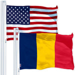 Load image into Gallery viewer, G128 Combo Pack: USA American Flag 3x5 Ft 150D Printed Stars &amp; Chad Flag 3x5 Ft 150D Printed