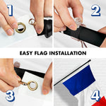 Load image into Gallery viewer, G128  6 Feet Tangle Free Spinning Flagpole (Black) France Brass Grommets Printed 3x5 ft (Flag Included) Aluminum Flag Pole