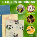 Load image into Gallery viewer, Reusable Beeswax Wraps S M L Sizes Pack of 3 Beeswax Food Wraps Washable