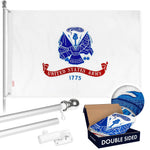 Load image into Gallery viewer, G128  6 Feet Tangle Free Spinning Flagpole (Silver) US Army Double Sided Brass Grommets Embroidered 3x5 ft (Flag Included) Aluminum Flag Pole
