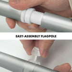 Load image into Gallery viewer, G128 Combo Pack: 6 Ft Tangle Free Spinning Flagpole (Silver) &amp; Cambodia Flag 3x5 Ft Printed 150D Polyester, Brass Grommets (Flag Included) Aluminum Flag Pole
