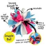 Load image into Gallery viewer, Interactive Snuffle Ball for Dogs Mental Stimulation Toy Slow Play Blue Treat Dispenser Brain Exercise for Puppies &amp; Seniors Teething Relief Blue Orange Purple