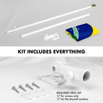 Load image into Gallery viewer, 6 Ft Tangle Free Spinning Flagpole White Brazil 3x5 ft Brass Grommets Printed