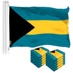 Load image into Gallery viewer, G128 10 Pack: Bahamas Bahamian Flag  3x5 Ft  LiteWeave Pro Series Printed 150D Polyester  Country Flag, Indoor/Outdoor, Vibrant Colors, Brass Grommets, Thicker and More Durable Than 100D 75D Polyester