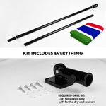 Load image into Gallery viewer, G128 Combo Pack: 6 Ft Tangle Free Aluminum Spinning Flagpole (Black) &amp; Gambia Gambian Flag  3x5 Ft LiteWeave Pro Series Printed 150D Polyester  Pole with Flag Included