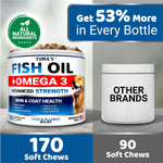 Load image into Gallery viewer, Omega 3 Fish Oil for Dogs 170 Chews Skin and Coat Supplement 170 Chews