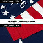 Load image into Gallery viewer, G128 Combo Pack: 6 Ft Tangle Free Aluminum Spinning Flagpole (White) &amp; Betsy Ross 1776 Flag 3x5 Ft, LiteWeave Pro Series Printed 150D Polyester  Pole with Flag Included