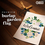 Load image into Gallery viewer, G128 Garden Flag Welcome Elegant Floral Arrangement 12x18 Burlap Fabric