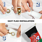 Load image into Gallery viewer, G128 Combo Pack: Flag Pole 6 FT White Tangle Free &amp; Afghanistan Afghan Flag 3x5 FT Printed 150D Polyester