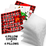 Load image into Gallery viewer, Christmas Decoration Farmhouse Pine Spruce Waterproof Throw Pillow 18 x 18 in  Set of 4, Beautiful Cushion Covers for Christmas Sofa Couch Decoration, Pillow Insert Included