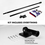 Load image into Gallery viewer, G128 Combo Pack: 6 Ft Tangle Free Aluminum Spinning Flagpole (Black) &amp; Iowa IA Deluxe State Flag 3x5 Ft, ToughWeave Series Embroidered 300D Polyester  Pole with Flag Included