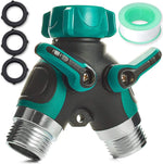 Load image into Gallery viewer, Water Splitter 2 Way Garden Y Hose Connector Metal Body Water Faucet Splitter