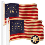 Load image into Gallery viewer, G128 2 Pack: Bennington 76 TeaStained Flag  6x10 Ft  ToughWeave Pro Series Embroidered 420D Polyester  Historical Flag, Embroidered Design, Indoor/Outdoor, Brass Grommets, High Quality