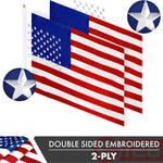Load image into Gallery viewer, USA American Flag 3x5 Ft 2Pack Doublesided Embroidered Polyester By G128