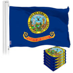 Load image into Gallery viewer, G128 5 Pack: Idaho ID State Flag  3x5 Ft  LiteWeave Pro Series Printed 150D Polyester  Indoor/Outdoor, Vibrant Colors, Brass Grommets, Thicker and More Durable Than 100D 75D Polyester