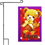 Load image into Gallery viewer, G128 Combo Pack: Garden Flag Stand Black 36x16 Inch &amp; Garden Flag Love Toy Bear 12x18 Inch