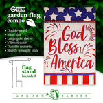 Load image into Gallery viewer, Combo Pack Garden Flag Stand Black 36x16 in and Garden Flag 12x18 in Patriotic