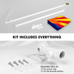 Load image into Gallery viewer, Combo Pack: 6 Feet Tangle Free Spinning Flagpole (White) Arizona AZ State Flag 3x5 ft Printed 150D Brass Grommets (Flag Included) Aluminum Flag Pole