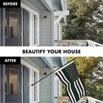 Load image into Gallery viewer, Combo Pack Flag Pole 6 FT Black Tangle Free and Thin Green Line Flag 3x5 FT
