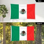Load image into Gallery viewer, Combo Pack: 6 Ft Tangle Free Aluminum Spinning Flagpole (White) &amp; Mexico Mexican Flag 3x5 Ft, LiteWeave Pro Series Printed 150D Polyester, 4 Corner Brass Grommets Pole with Flag Included