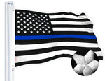 Load image into Gallery viewer, G128 Combo Pack: USA American Flag &amp; Thin Blue Line Flag 4x6 Ft Embroidered Spun Polyester, Indoor/Outdoor, Brass Grommets, Police Flag
