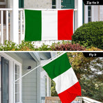 Load image into Gallery viewer, G128 Combo Pack: 6 Ft Tangle Free Aluminum Spinning Flagpole (White) &amp; Italy Italian Flag 3x5 Ft, LiteWeave Pro Series Printed 150D Polyester, 4 Corner Brass Grommets  Pole with Flag Included