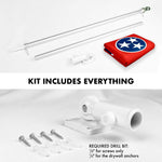 Load image into Gallery viewer, G128 Combo Pack: 6 Feet Tangle Free Spinning Flagpole (Silver) Tennessee TN State Flag 3x5 ft Printed 150D Brass Grommets (Flag Included) Aluminum Flag Pole