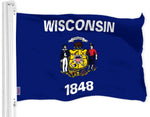 Load image into Gallery viewer, G128 Wisconsin WI State Flag  3x5 Ft  LiteWeave Pro Series Printed 300D Polyester  Indoor/Outdoor, Vibrant Colors, Brass Grommets, Thicker and More Durable Than 100D 75D Polyester