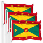 Load image into Gallery viewer, G128 3 Pack: Grenada Grenadian Flag  3x5 Ft  LiteWeave Pro Series Printed 150D Polyester  Country Flag, Indoor/Outdoor, Vibrant Colors, Brass Grommets, Thicker and More Durable Than 100D 75D Poly