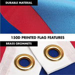Load image into Gallery viewer, G128 Combo Pack: 6 Ft Tangle Free Spinning Flagpole (Silver) &amp; Guam Flag 3x5 Ft Printed 150D Polyester, Brass Grommets (Flag Included) Aluminum Flag Pole