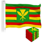 Load image into Gallery viewer, G128 5 Pack: Hawaii Kanaka Maoli Flag  3x5 Ft  LiteWeave Pro Series Printed 150D Polyester  Indoor/Outdoor, Vibrant Colors, Brass Grommets, Thicker and More Durable Than 100D 75D Polyester