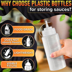 Load image into Gallery viewer, 6 Pack Plastic Condiment Squeeze Bottles 24oz Refillable Squirt Bottles with Narrow Tip Leak Resistant Great for Oil Sauces Ketchup Mayonnaise Syrup Dressing BBQ Stations &amp; Catering Use