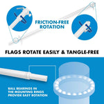 Load image into Gallery viewer, G128 Combo Pack: 5 Ft Tangle Free Aluminum Spinning Flagpole (White) &amp; Solid Black Color Flag 2x3 Ft, LiteWeave Pro Series Printed 150D Polyester  Pole with Flag Included