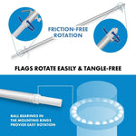 Load image into Gallery viewer, G128 Combo Pack: 6 Ft Tangle Free Aluminum Spinning Flagpole (Silver) &amp; Benin Beninese Flag 3x5 Ft, LiteWeave Pro Series Printed 150D Polyester  Pole with Flag Included