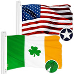 Load image into Gallery viewer, G128 Combo Pack: American USA Flag 4x6 Ft &amp; Ireland Irish Shamrock Flag 4x6 Ft  Both ToughWeave Series Embroidered Polyester, Embroidered Design, Indoor/Outdoor, Brass Grommets