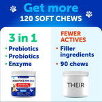 Load image into Gallery viewer, 2 Pack Probiotics for Dogs 240 Soft Treats Chews for Gut Health Itchy Skin Allergies Immunity Yeast Balance 6 Dog Probiotics Digestive Enzymes with Prebiotic Fiber Reduce Diarrhea Gas