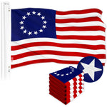 Load image into Gallery viewer, G128 5 Pack: Betsy Ross Flag  1x1.5 Ft  ToughWeave Series Embroidered 300D Polyester  Historical Flag, Embroidered Design, Indoor/Outdoor, Brass Grommets
