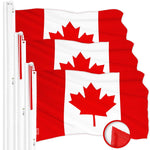 Load image into Gallery viewer, G128 3 Pack: Canada Canadian Flag  4x6 Ft  ToughWeave Series Embroidered 300D Polyester  Country Flag, Embroidered Design, Indoor/Outdoor, Vibrant Colors, Brass Grommets