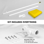 Load image into Gallery viewer, G128 Combo Pack: 6 Feet Tangle Free Spinning Flagpole (White) Solid Yellow Flag 3x5 ft Printed 150D Brass Grommets (Flag Included) Aluminum Flag Pole