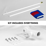 Load image into Gallery viewer, G128  6 Feet Tangle Free Spinning Flagpole (White) Christian Flag Brass Grommets Embroidered 3x5 ft (Flag Included) Aluminum Flag Pole