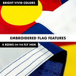 Load image into Gallery viewer, G128  6 Feet Tangle Free Spinning Flagpole (Black) Colorado Flag Brass Grommets Embroidered 3x5 ft (Flag Included) Aluminum Flag Pole