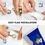 Load image into Gallery viewer, G128  6 Feet Tangle Free Spinning Flagpole (White) Oregon Double Sided Brass Grommets Embroidered 3x5 ft (Flag Included) Aluminum Flag Pole