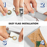 Load image into Gallery viewer, G128 Combo Pack: 6 Ft Tangle Free Aluminum Spinning Flagpole (Silver) &amp; An Appeal to Heaven TeaStained Flag 3x5 Ft, Double ToughWeave Pro Series DS Embroidered 420D Poly  Pole with Flag Included