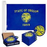 Load image into Gallery viewer, Oregon OR State Flag 3x5 Ft 5Pack Doublesided Embroidered Polyester By G128
