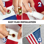 Load image into Gallery viewer, G128  5 Feet Tangle Free Spinning Flagpole (White) American Flag Brass Grommets Embroidered 2x3 ft American Flag Brass Grommets (Flag Included) Aluminum Flag Pole