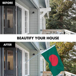 Load image into Gallery viewer, Combo Pack 6 Ft Tangle Free Spinning Flagpole Silver and Bangladesh Flag 3x5 Ft