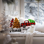 Load image into Gallery viewer, Christmas Decoration Farmhouse Pine Spruce Waterproof Throw Pillow 18 x 18 in  Set of 4, Beautiful Cushion Covers for Christmas Sofa Couch Decoration, Pillow Insert Included