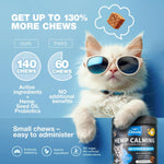 Load image into Gallery viewer, Cat Calming Treats  Hemp Calming Care for Cats  Cat Melatonin Soft Chews with Hemp Seed Oil and Probiotics  Cat Anxiety Relief  Storms, Travel, Grooming, Separation  Calming Chews for Cats