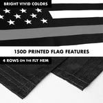 Load image into Gallery viewer, G128 Combo Pack: Flag Pole 6 FT Black Tangle Free &amp; Thin Gray Line Flag 3x5 FT Brass Grommets Printed Polyester (Flag Included) Aluminum Flag Pole